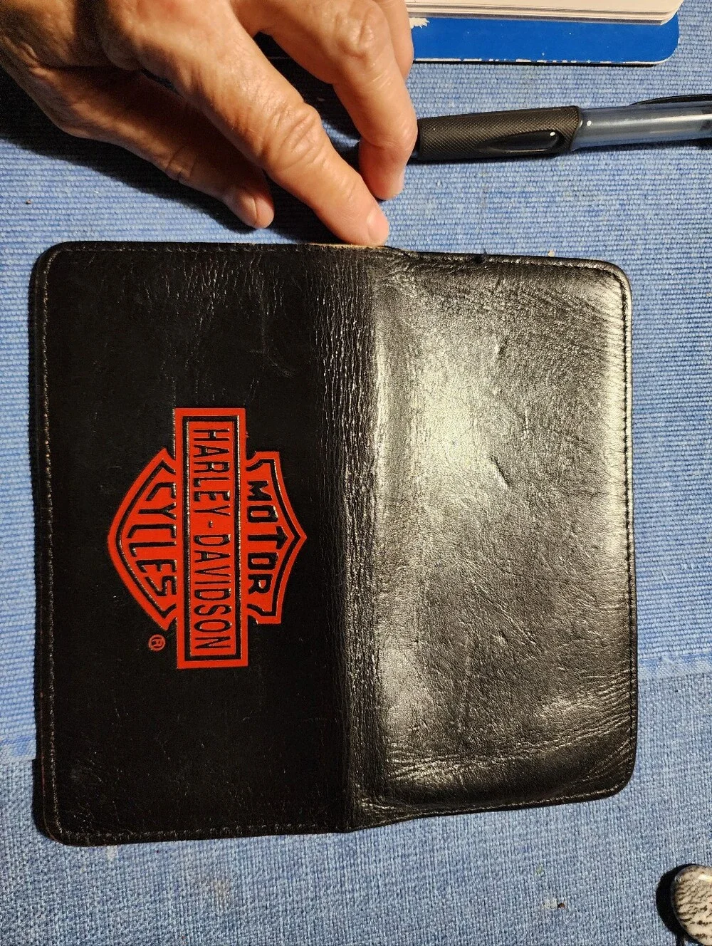 Vintage Harley-Davidson Black Leather Bifold Wallet